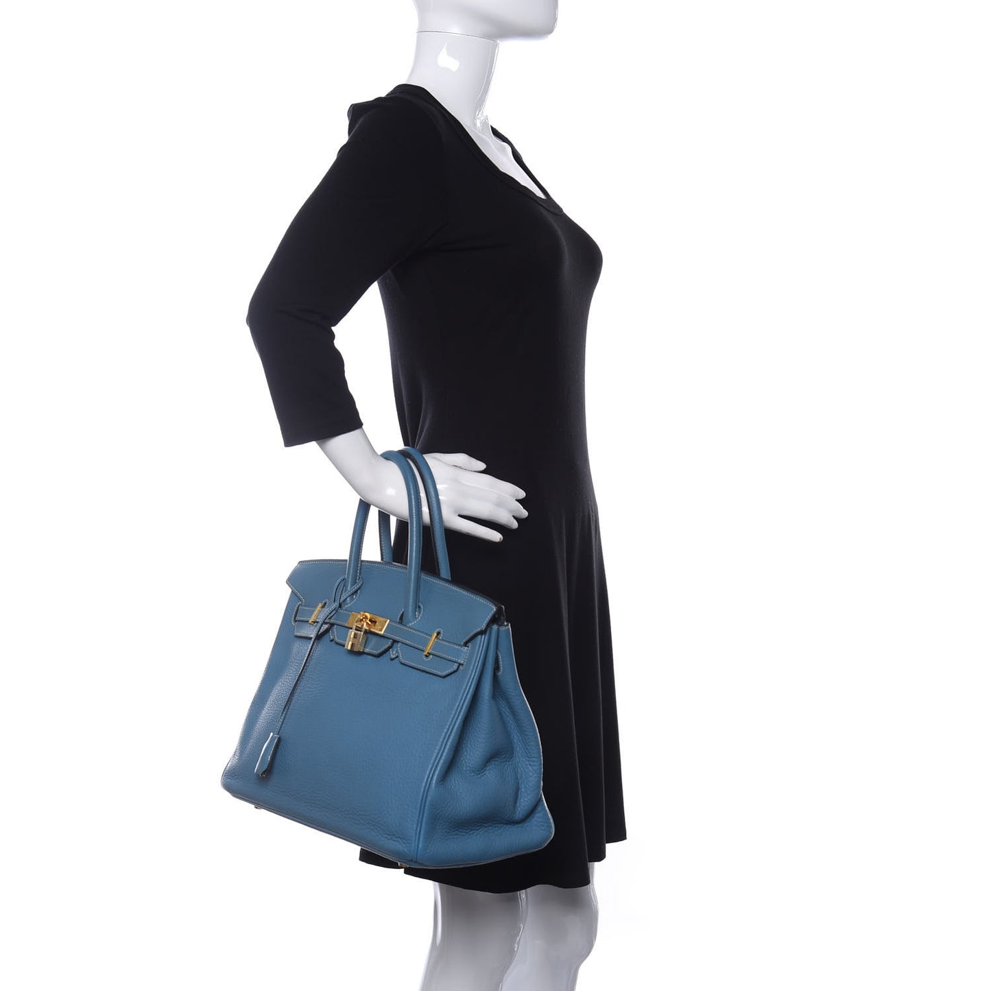 Taurillon Clemence Birkin 35 Blue Jean
