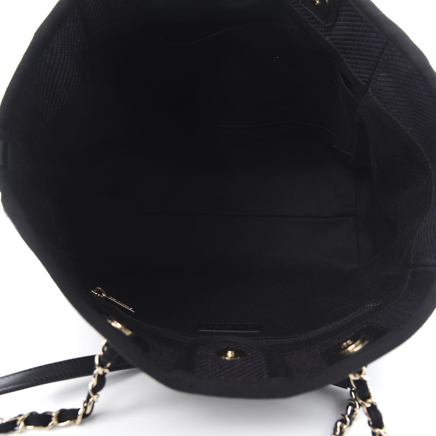 Mixed Fibers Calfskin Small Deauville Tote Black