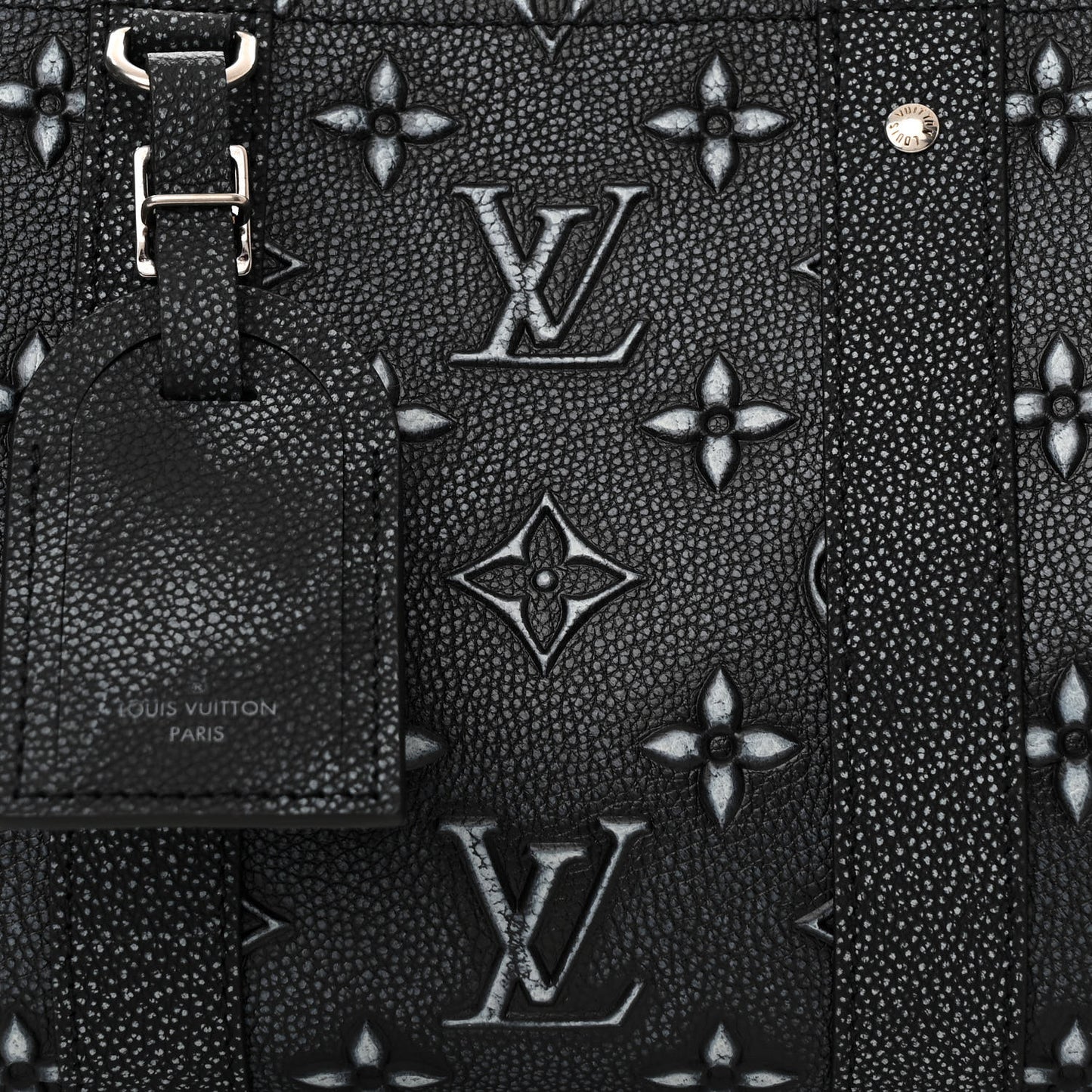 Calfskin Debossed Monogram Versailles City Keepall Charcoal