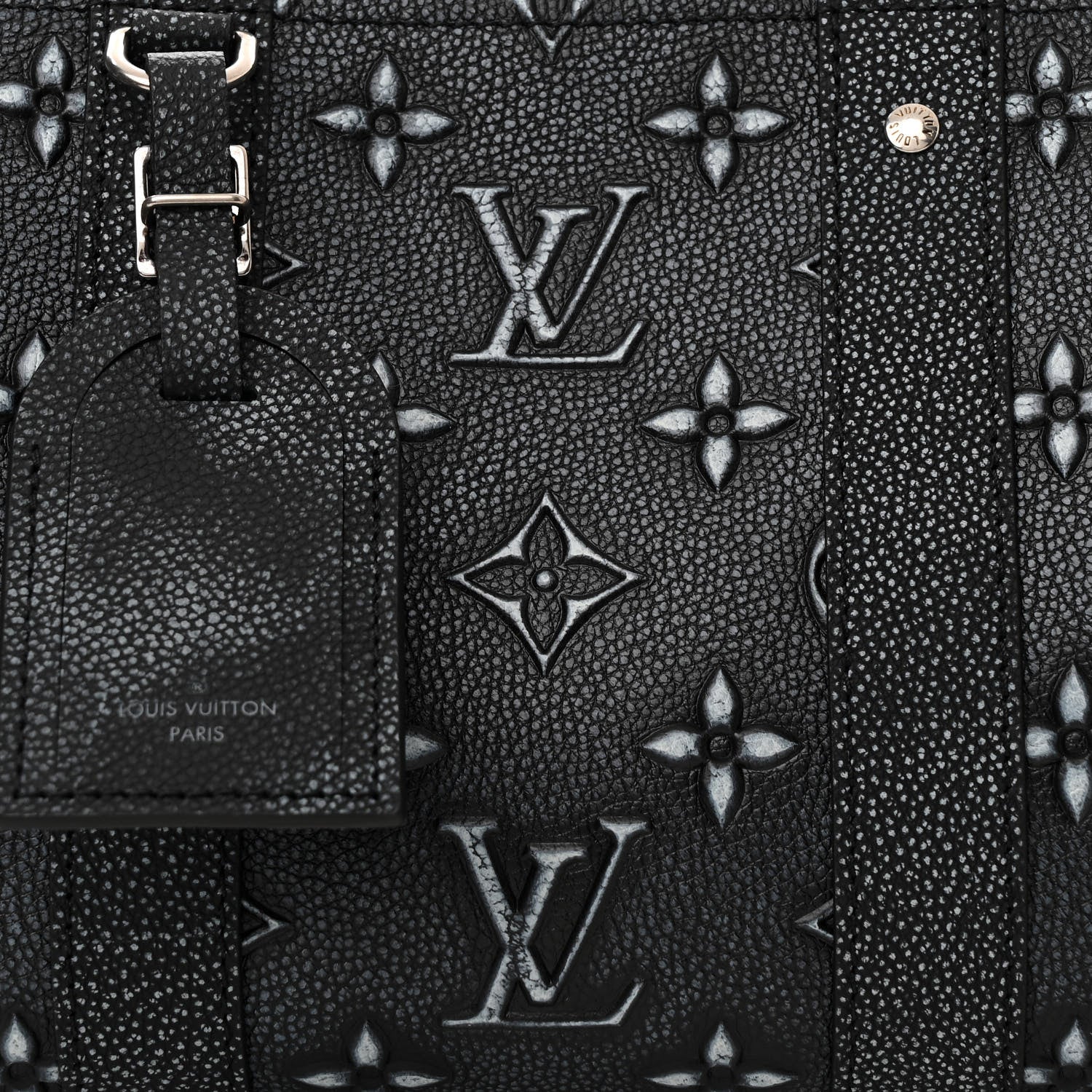Louis Vuitton Calfskin Debossed Monogram Versailles City Keepall Charcoal 7 of 11