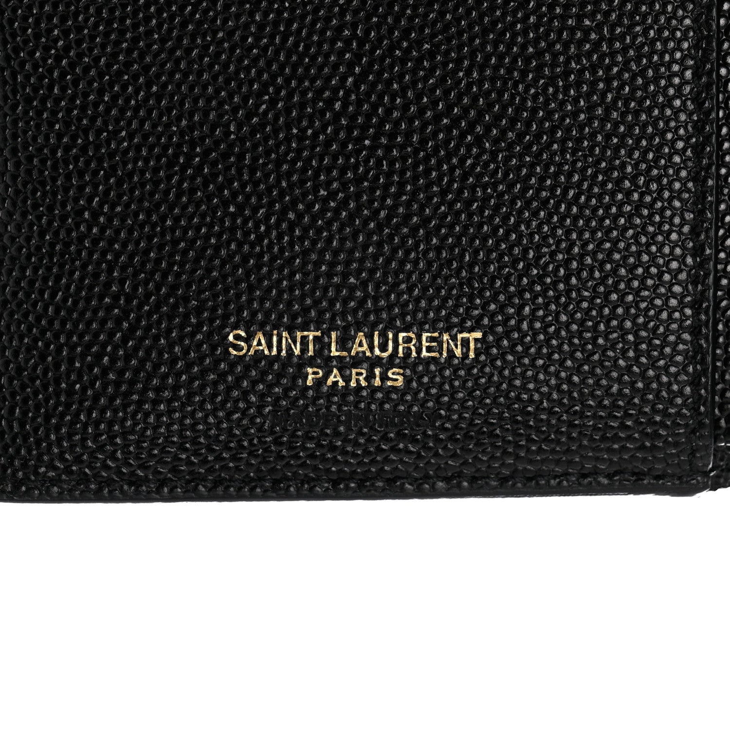 Saint Laurent Grain De Poudre Matelasse Chevron Monogram Zipped Two-Part Wallet Black 6 of 8