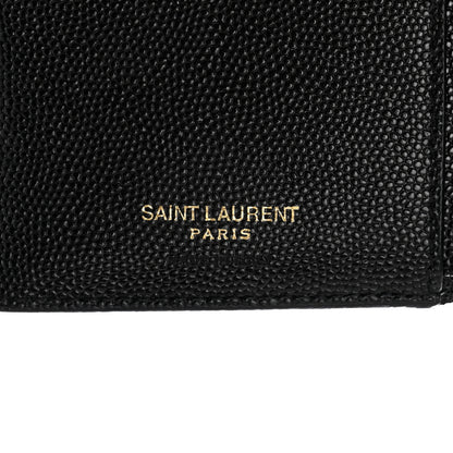 Saint Laurent Grain De Poudre Matelasse Chevron Monogram Zipped Two-Part Wallet Black 6 of 8