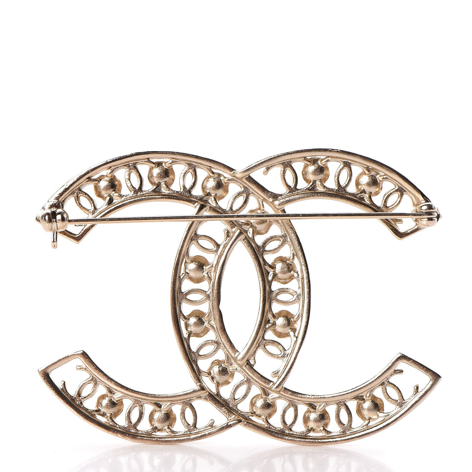 Chanel Pearl Enamel CC Brooch Blue Gold 3 of 4