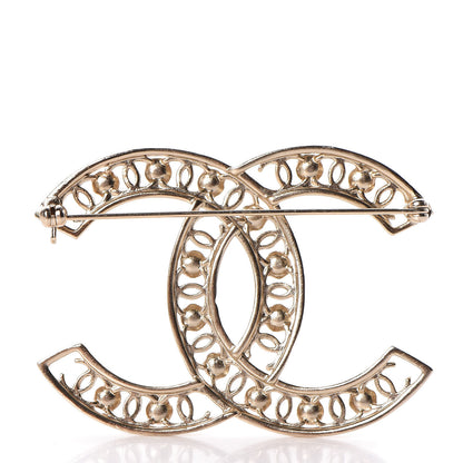 Chanel Pearl Enamel CC Brooch Blue Gold 3 of 4