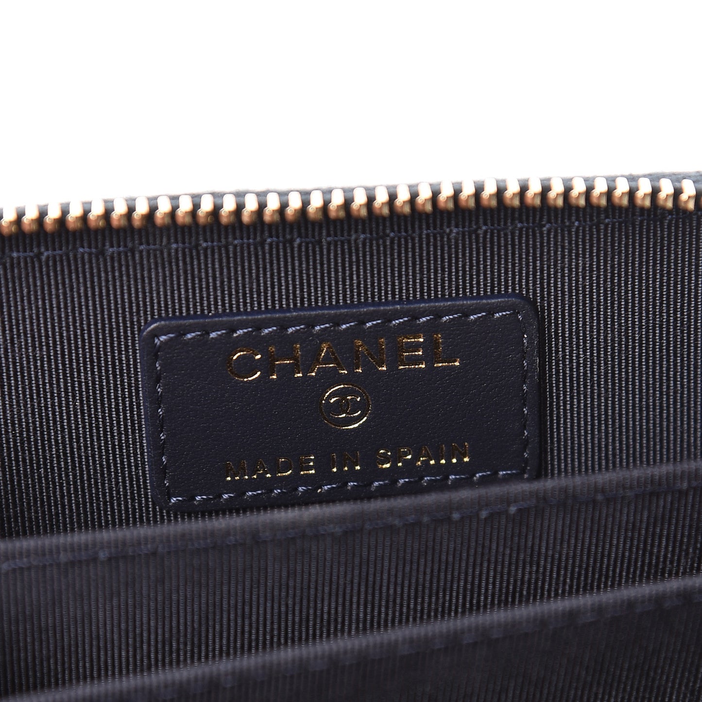 Caviar Quilted Zip Coin Purse Navy Blue