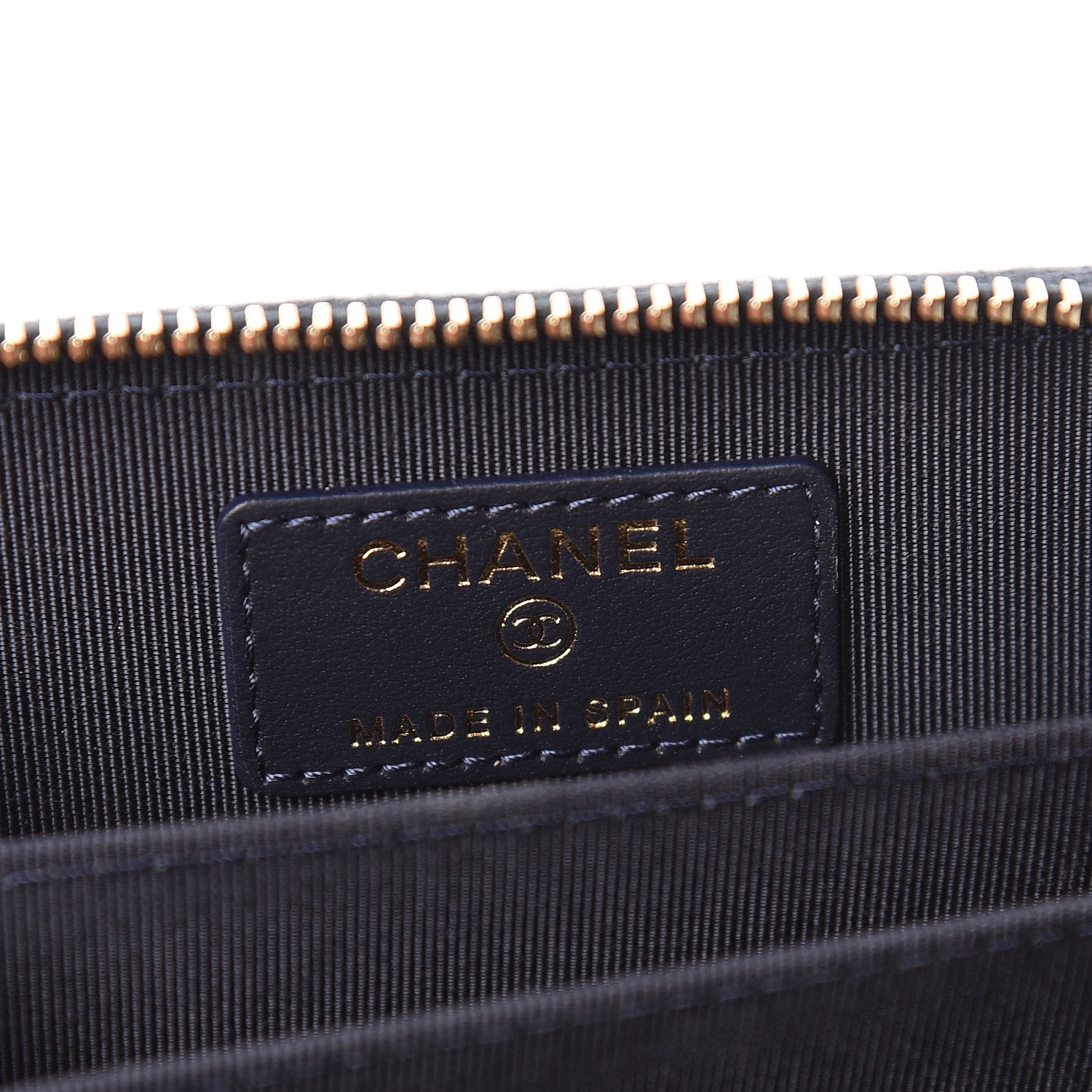 Chanel Caviar Quilted Zip Coin Purse Navy Blue 6 of 8
