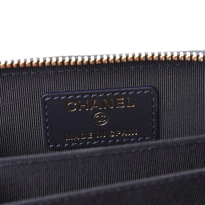 Chanel Caviar Quilted Zip Coin Purse Navy Blue 6 of 8
