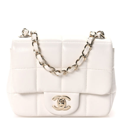 Chanel Lambskin Resin Crystal Square Quilted Monacoco Mini Square Flap White 1 of 10