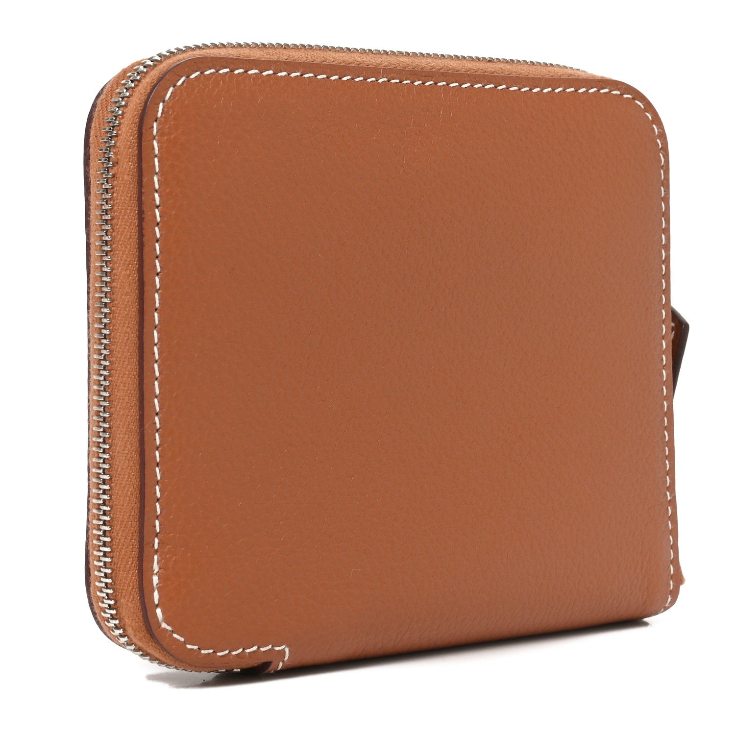 Hermes Evercolor Silk'in Compact Wallet Gold Orange Gris Mouette 3 of 8