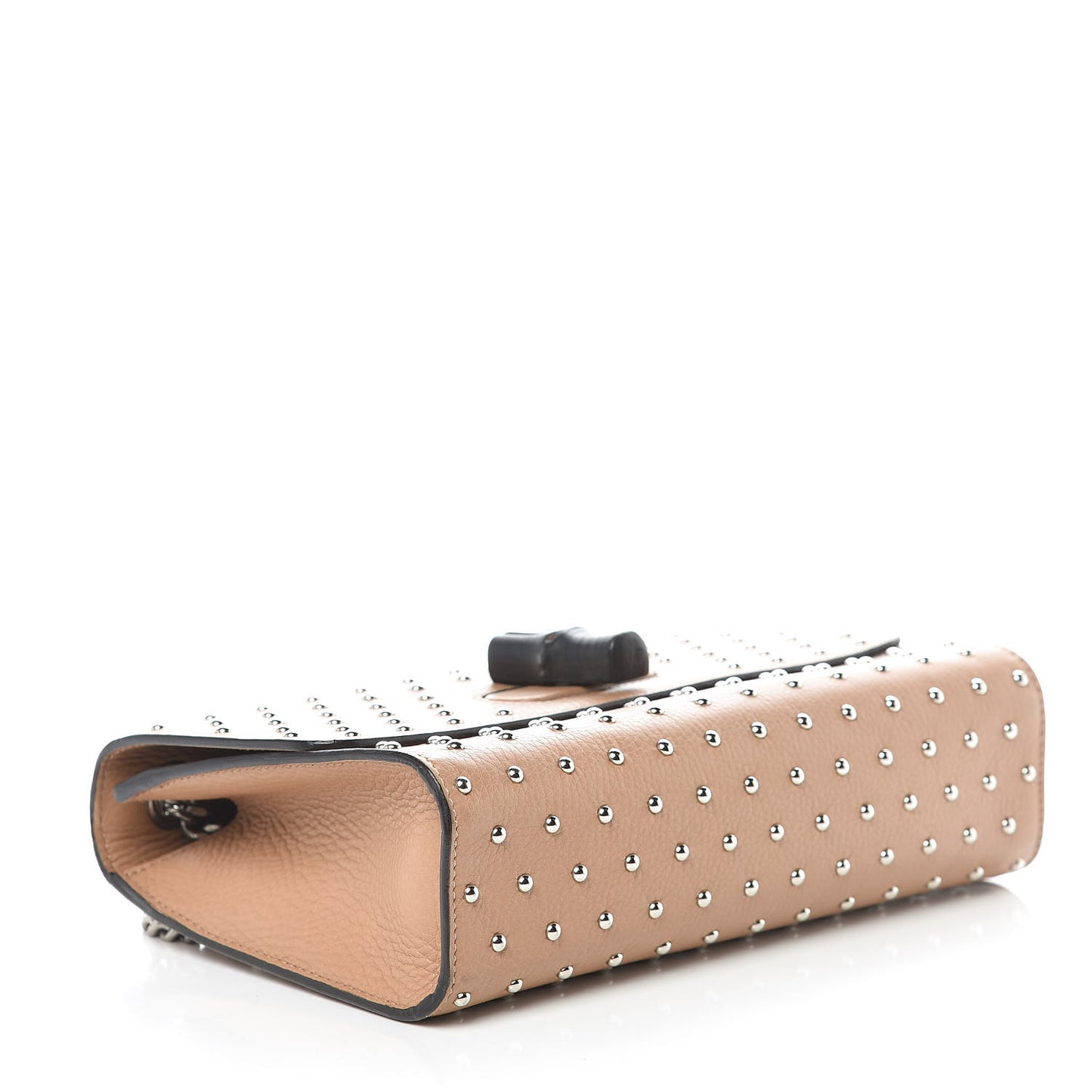 Calfskin Studded Medium Miss Bamboo Shoulder Bag Camelia