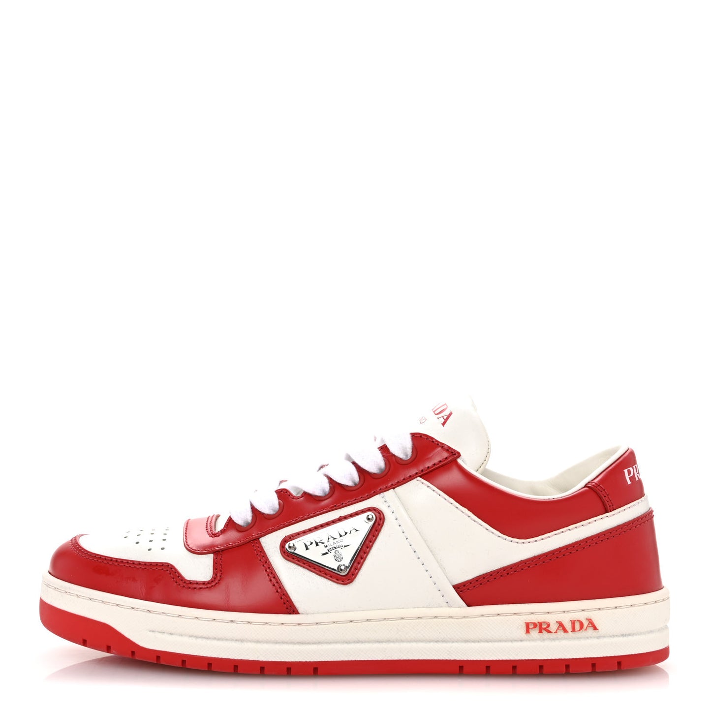 Vitello Sport Spazzolato Rois Triangle Logo Womens Downtown Low Top 30mm Sneakers 38.5 White Lacca