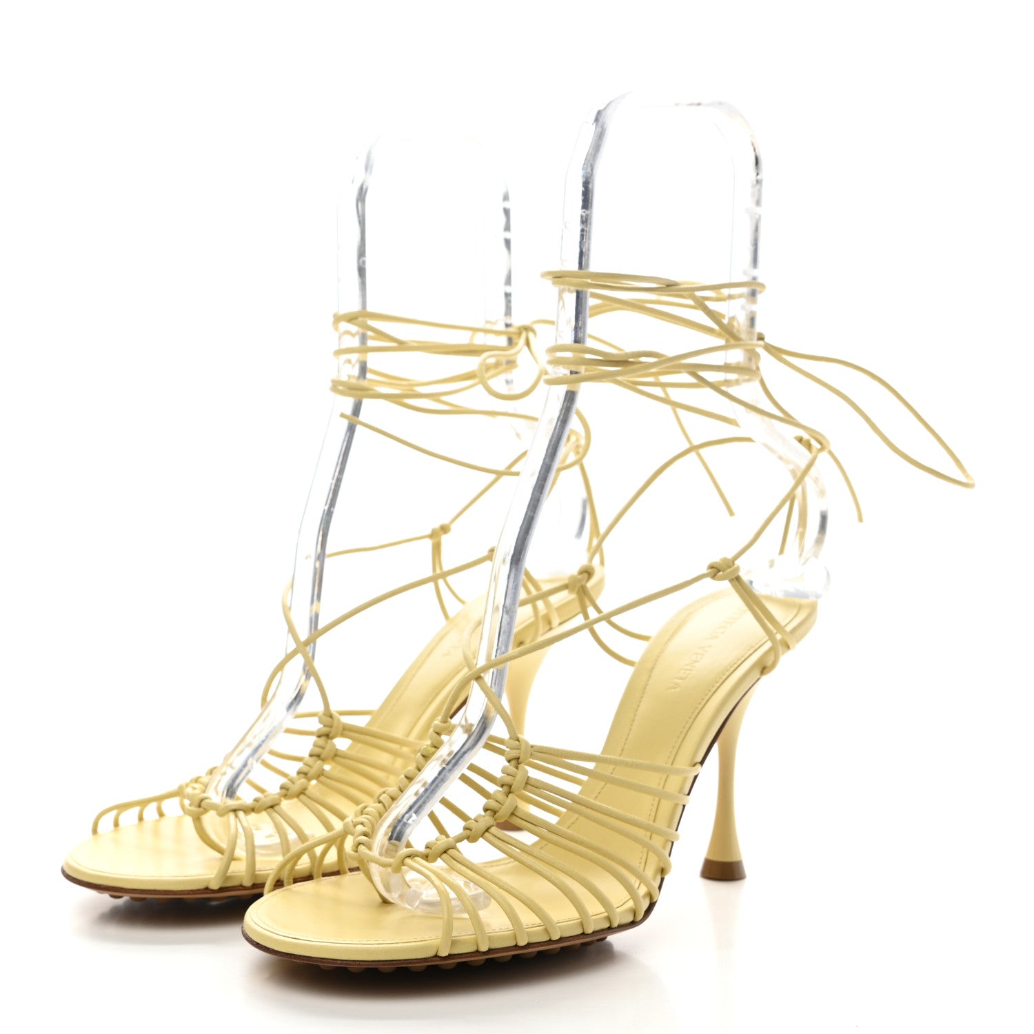 Bottega Veneta Nappa Dot Ankle Tie Sandals 38 Moon Beam 3 of 8