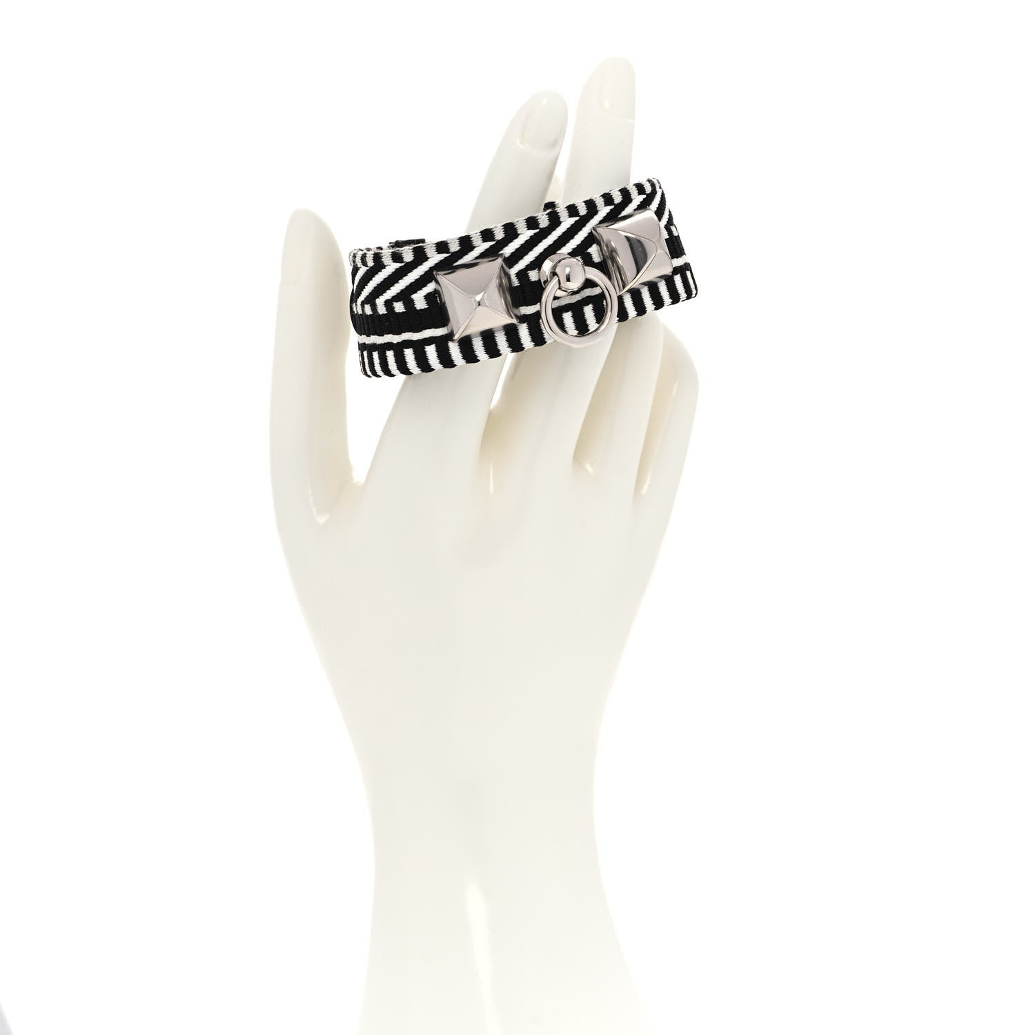 Hermes Toile Sombrero Rivale Cavale Bracelet T3 Black 2 of 8