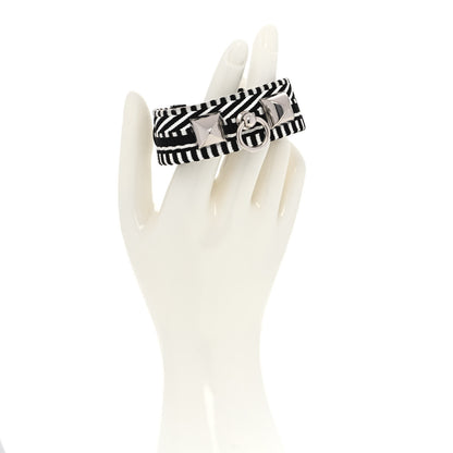 Hermes Toile Sombrero Rivale Cavale Bracelet T3 Black 2 of 8