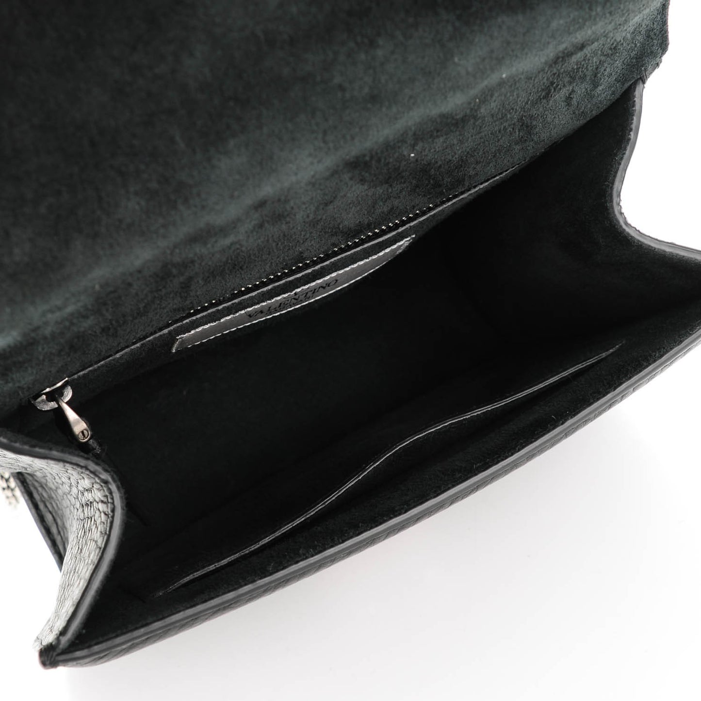 Pebbled Calfskin Star Studded Small Lock Flap Black