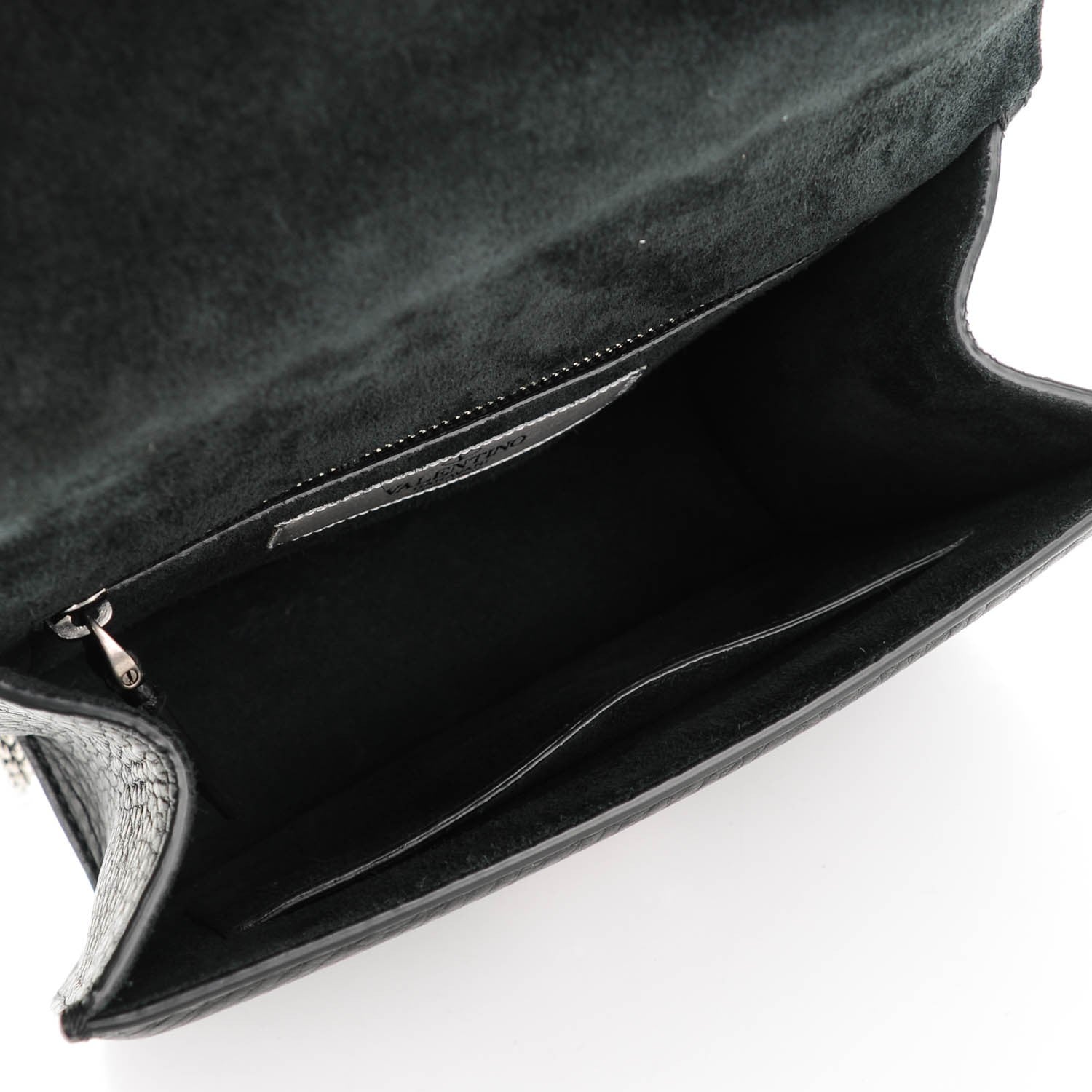 Valentino Garavani Pebbled Calfskin Star Studded Small Lock Flap Black 5 of 6