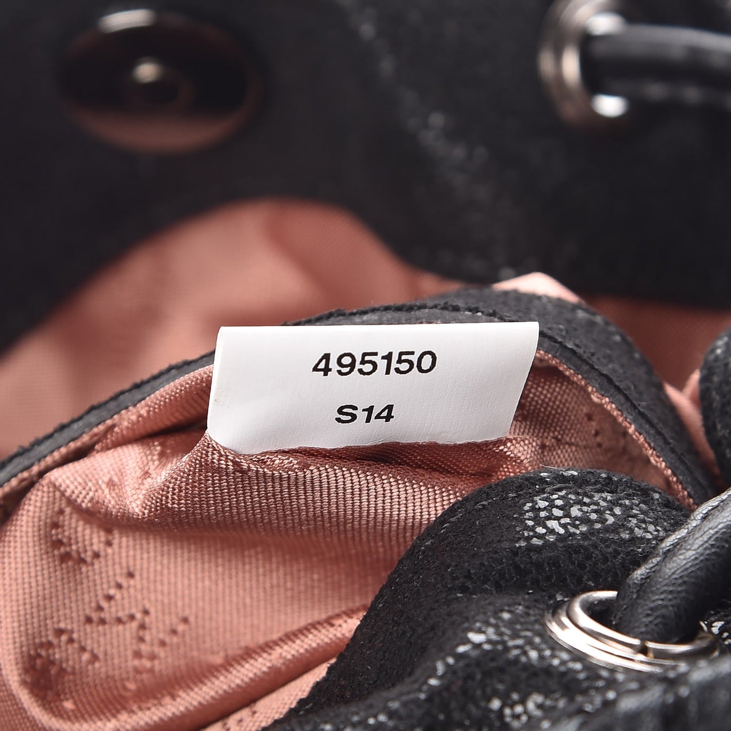 Shaggy Deer Small Falabella Bucket Bag Black