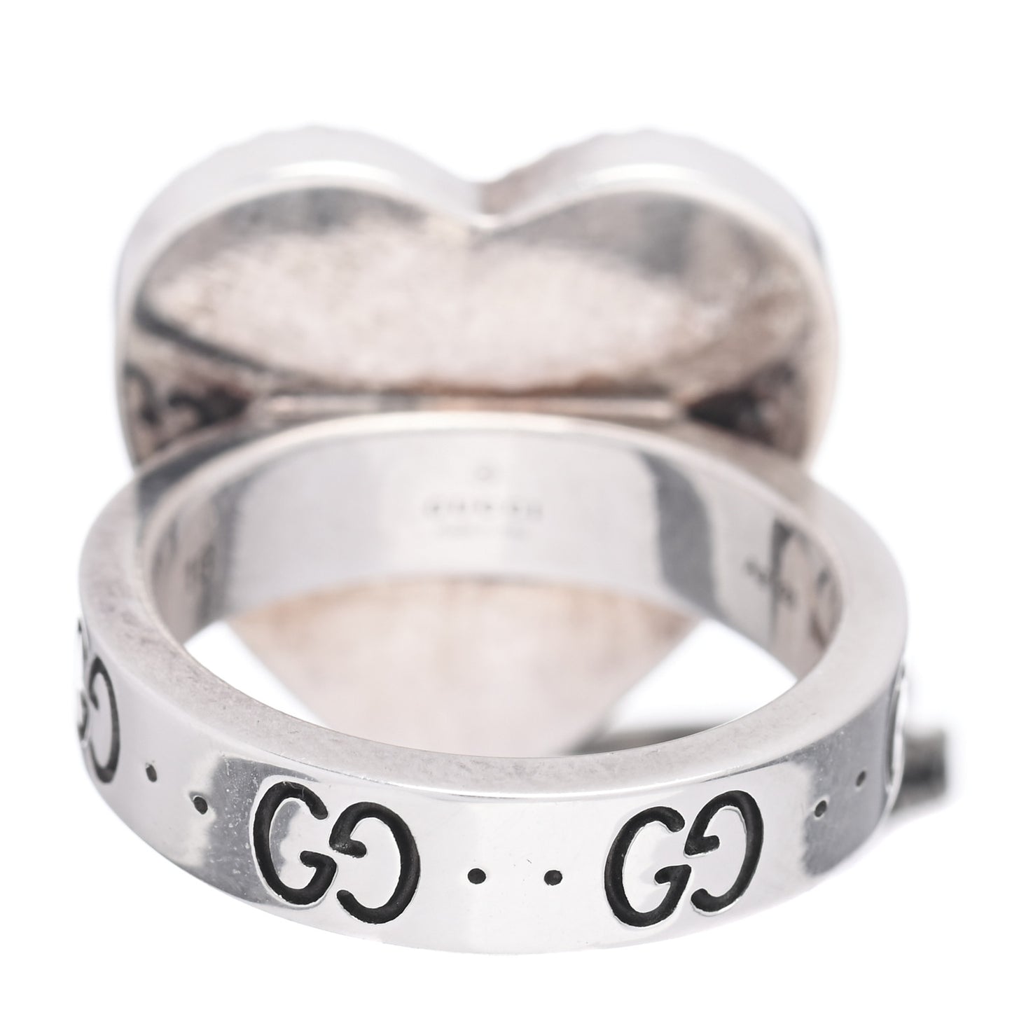 Sterling Silver Black Spinel Heart 25 Chain Ring 56 7.5