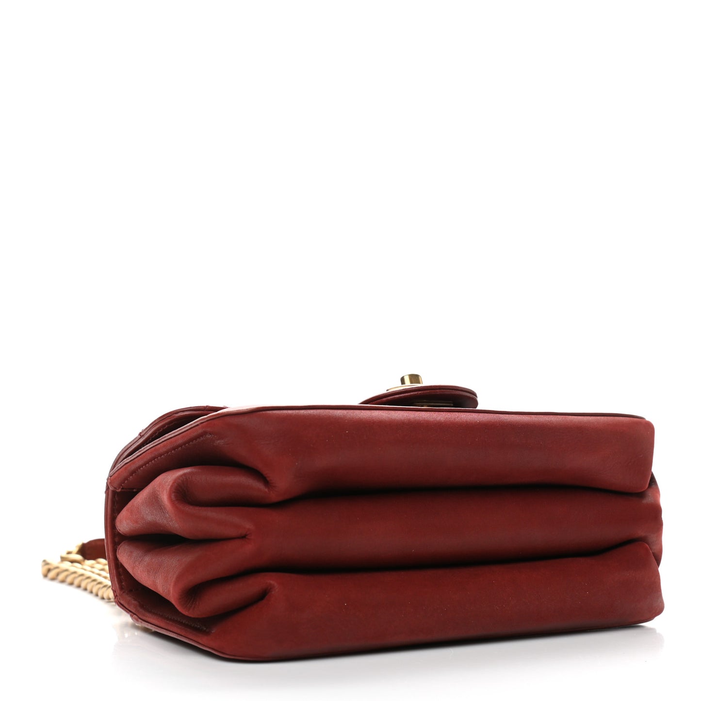 Iridescent Calfskin Quilted Small Straight Lined Flap Red