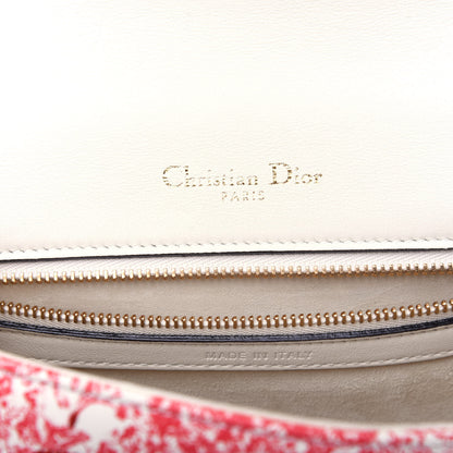 Christian Dior Embroidered Floral Toile de Jouy Medium Diorama Flap Bag Red 6 of 10