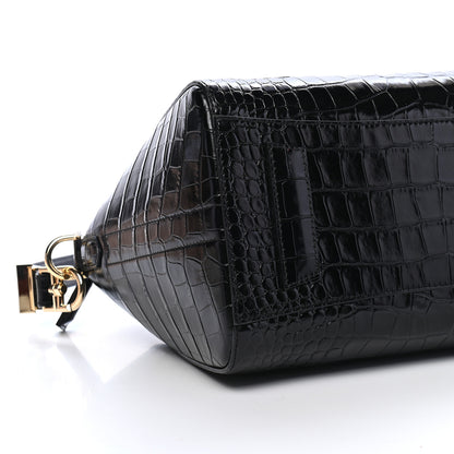 Givenchy Calfskin Crocodile Embossed Small Antigona Black 8 of 9