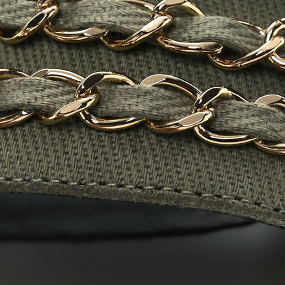 Chanel Canvas Chain Flat Sandals 40 Khaki 12 of 14