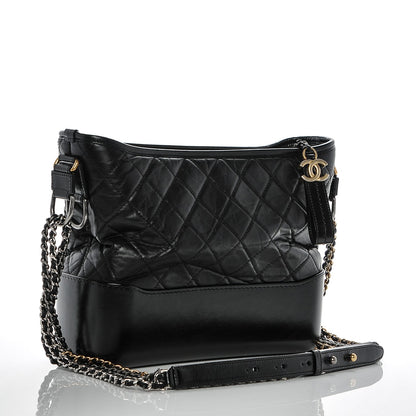Chanel Aged Calfskin Quilted Medium Gabrielle Hobo Black 3 of 7