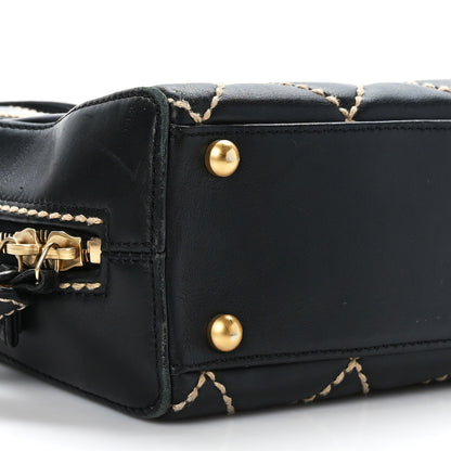 Chanel Calfskin Contrast Stitch Surpique Bowler Black 8 of 9