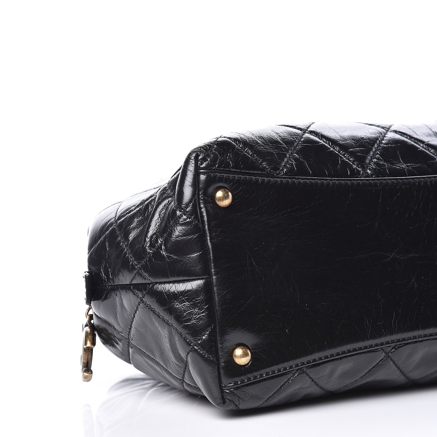 Chanel Glazed Calfskin Castle Rock Bowling Bag Black 8 of 9