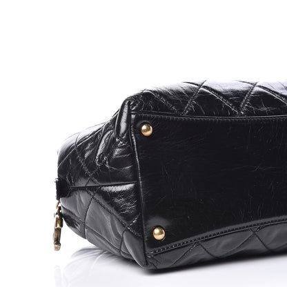 Chanel Glazed Calfskin Castle Rock Bowling Bag Black 8 of 9
