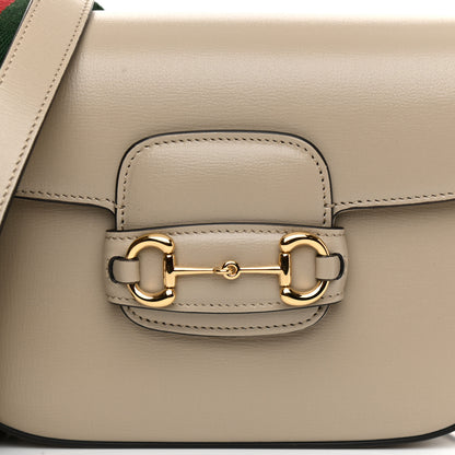 Gucci Azalea Calfskin Web Mini Horsebit 1955 Shoulder Bag Oatmeal 10 of 11
