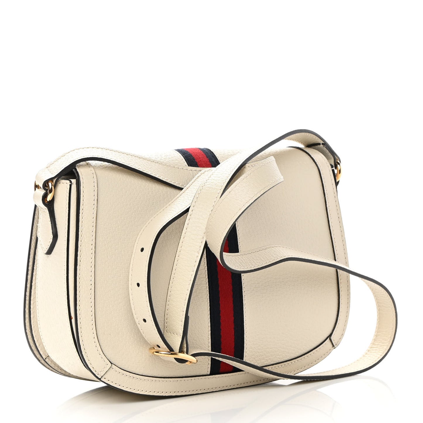Textured Calfskin Small Ophidia Flap Messenger Bag Mystic White