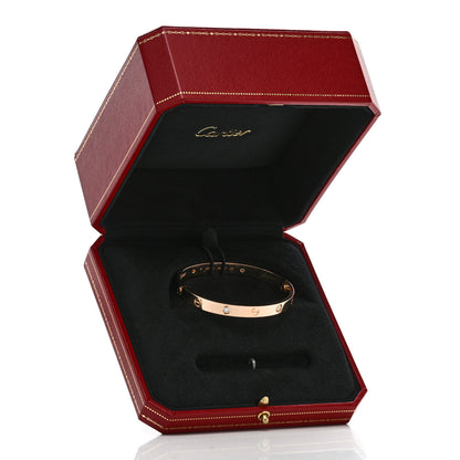 Cartier 18K Pink Gold 4 Diamond LOVE Bracelet 17 8 of 8