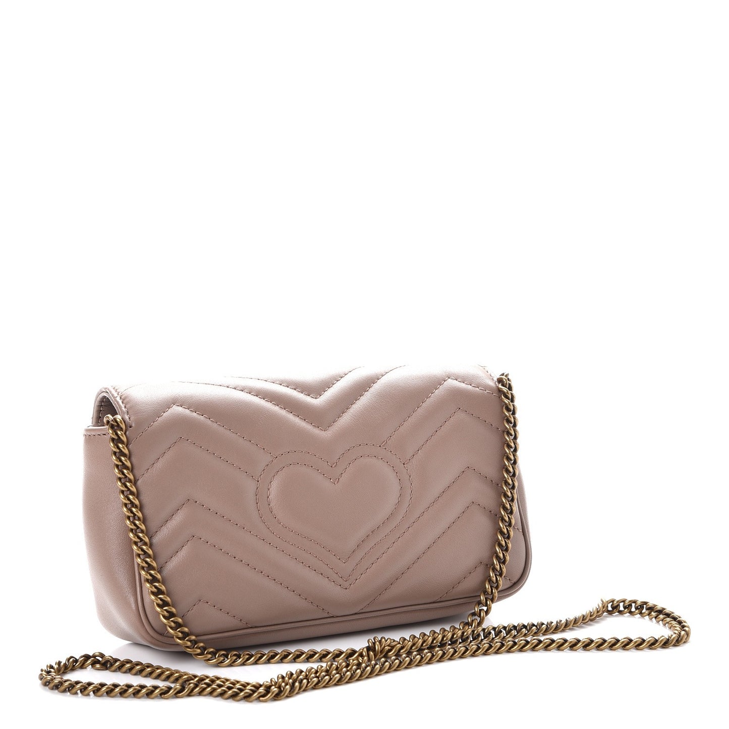 Calfskin Matelasse Super Mini GG Marmont Shoulder Bag Porcelain Rose