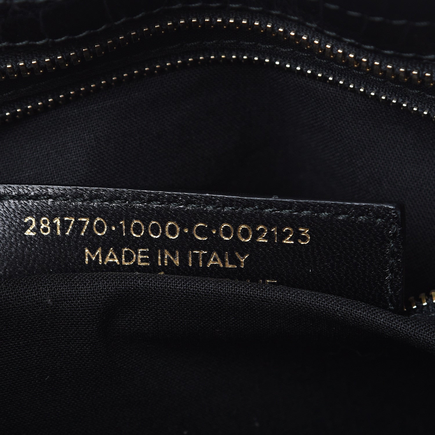 Balenciaga Calfskin Crocodile Embossed Giant 12 Gold Hardware City Black 6 of 14
