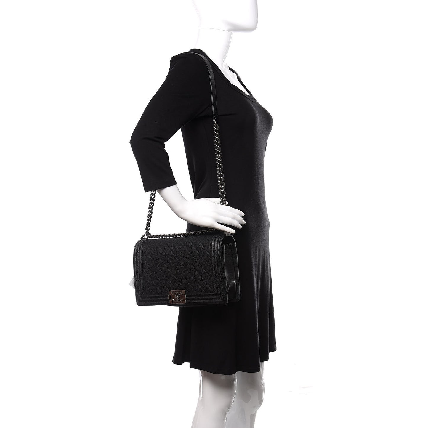 Caviar Quilted New Medium Boy Flap Black