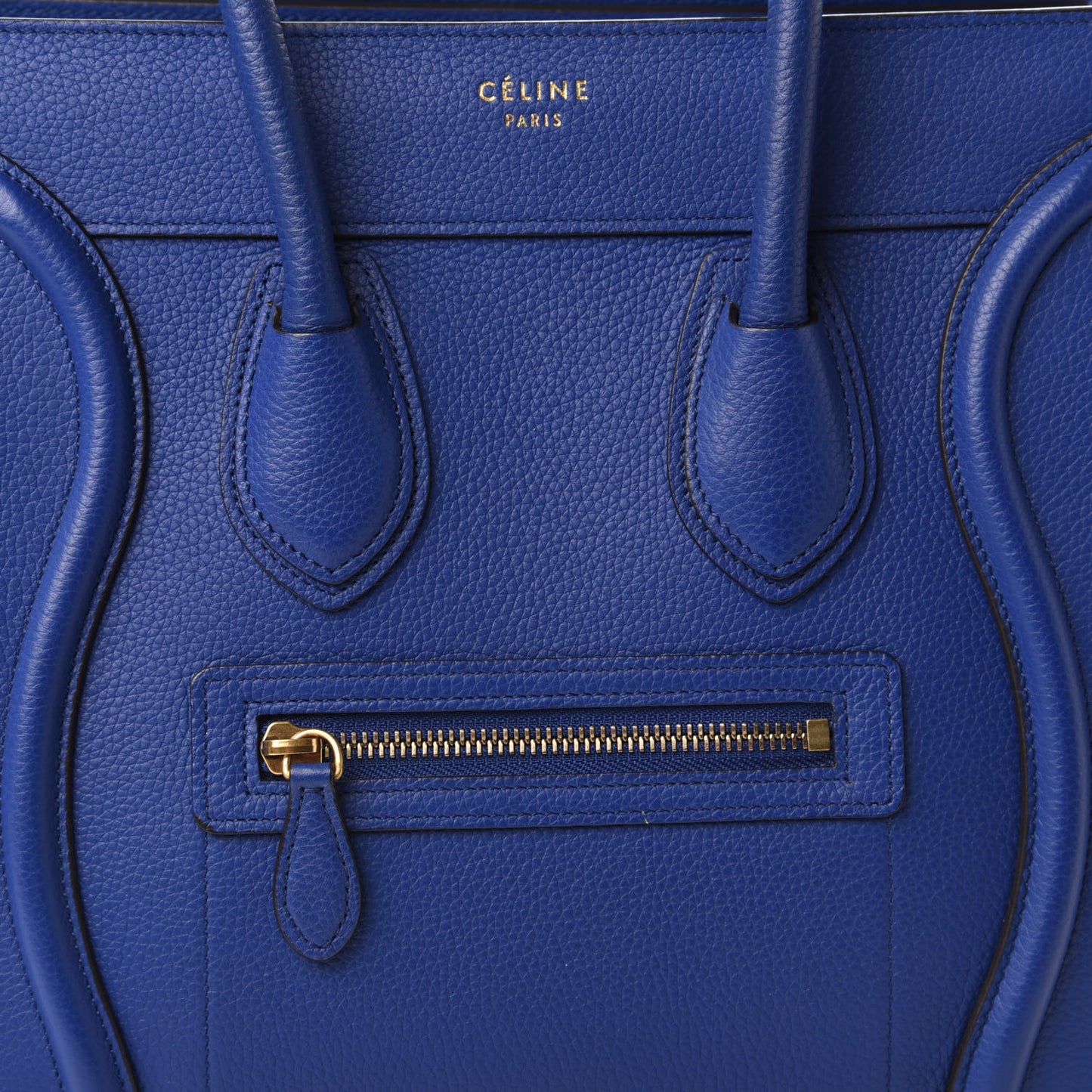 Drummed Calfskin Micro Luggage Indigo