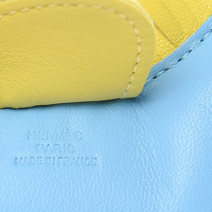 Hermes Milo Lambskin Grigri Rodeo Horse Bag Charm MM Bleu Celeste Lime Malachite 3 of 4