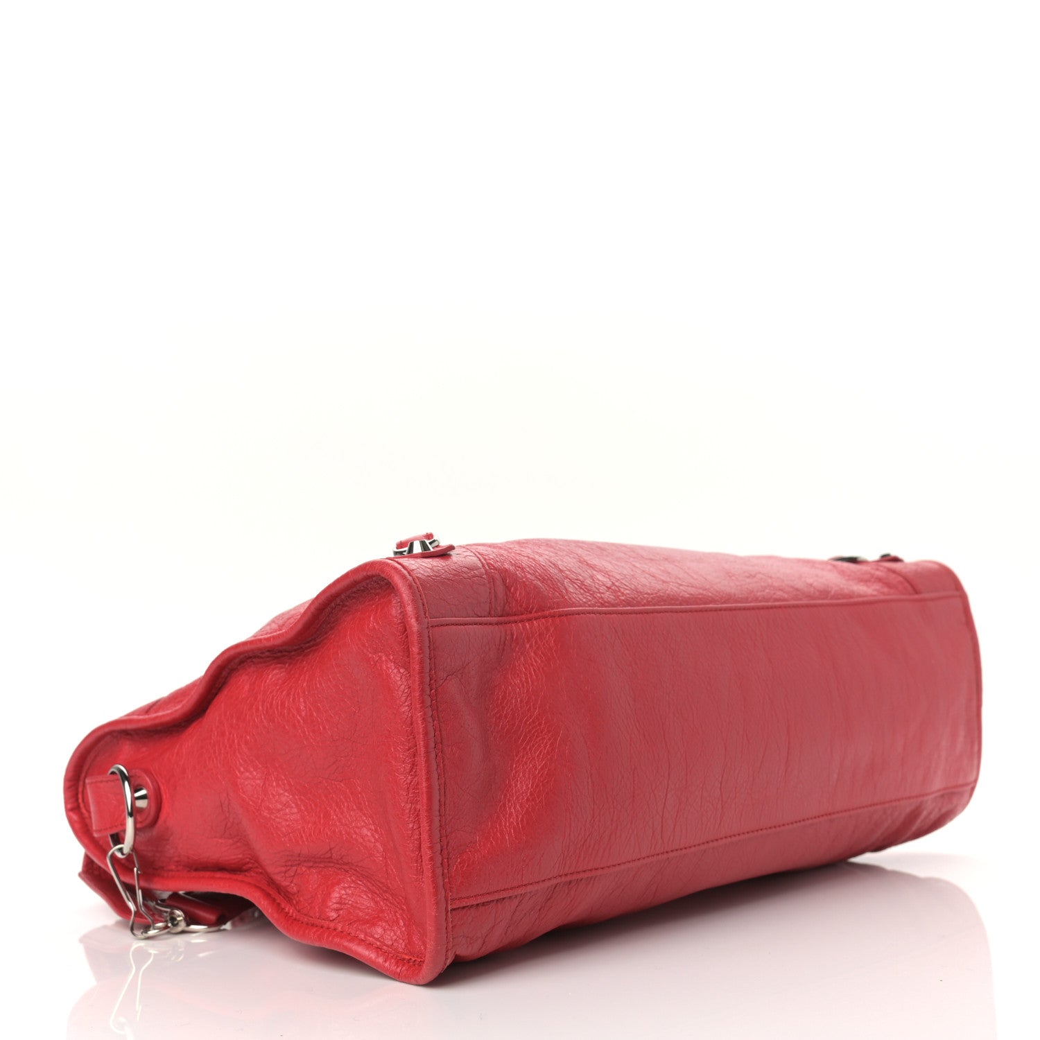 Balenciaga Agneau Arena Classic Silver Hardware City Logo Strap Rouge Cardinal Black 4 of 11