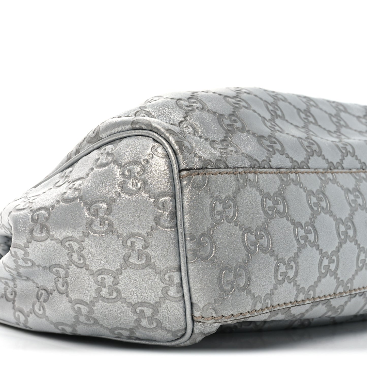 Guccissima Medium Sukey Tote Silver