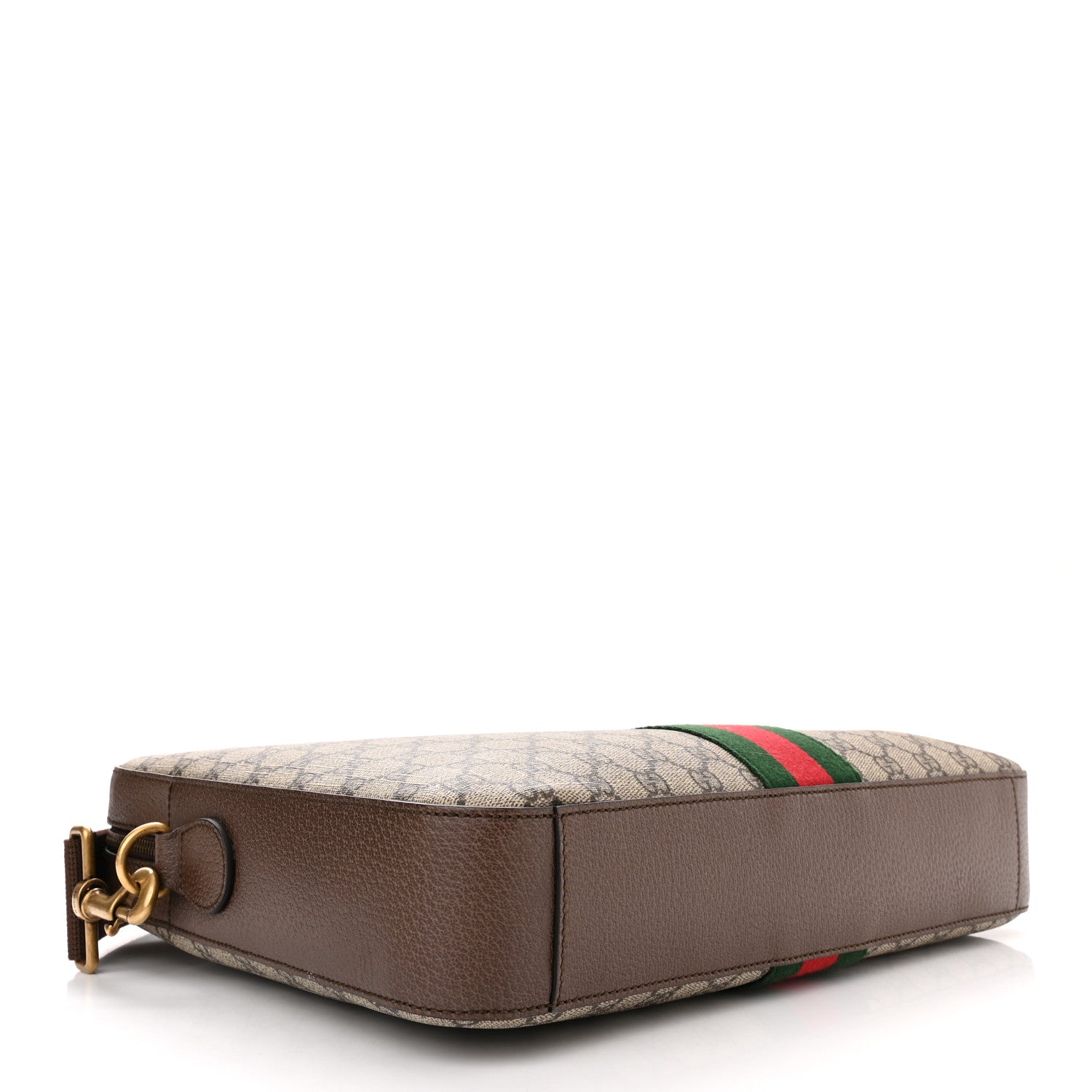 Gucci GG Supreme Monogram Textured Calfskin Web Medium Ophidia Briefcase Beige Ebony New Acero 3 of 9