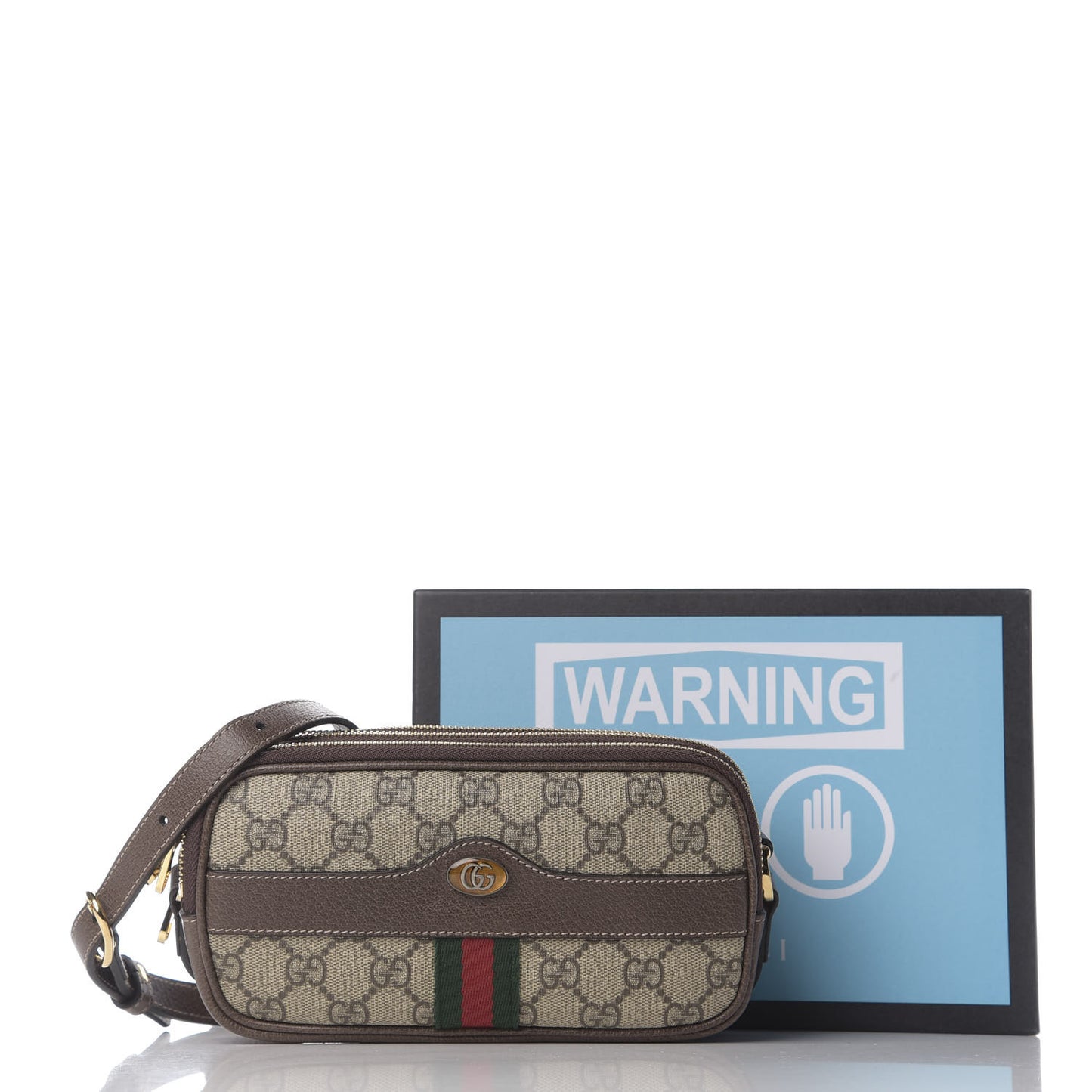 GG Supreme Monogram Web Mini Ophidia GG Bag Brown