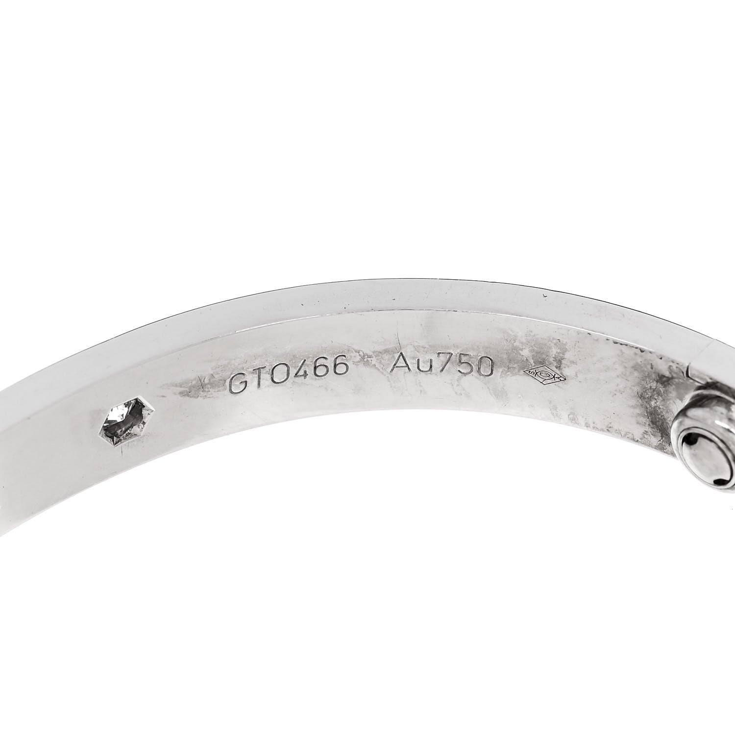 Cartier 18K White Gold 4 Diamond Love Bracelet 17 5 of 7