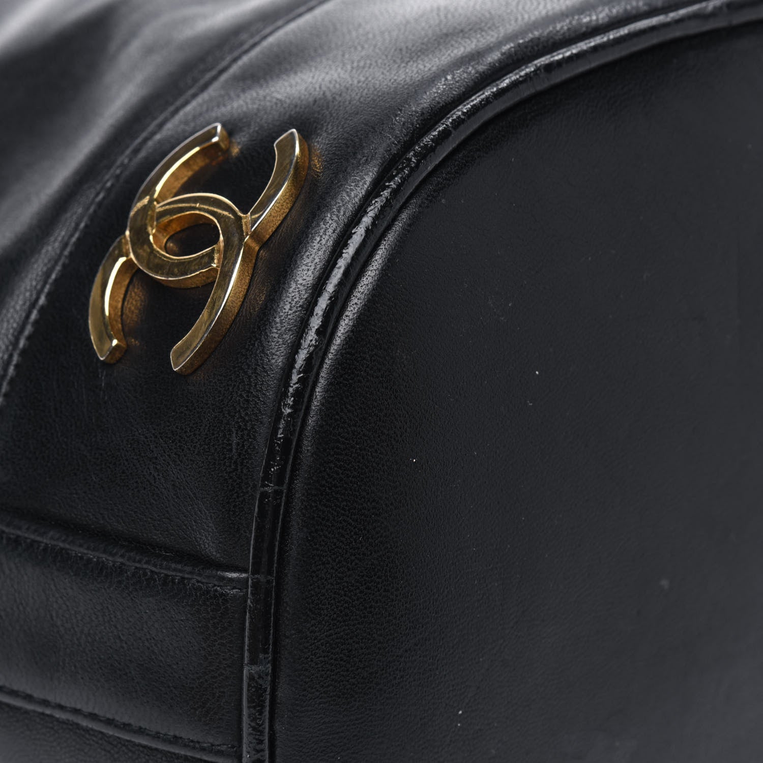 Chanel Lambskin Drawstring Bucket Bag Black 12 of 18