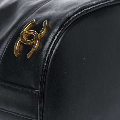 Chanel Lambskin Drawstring Bucket Bag Black 12 of 18