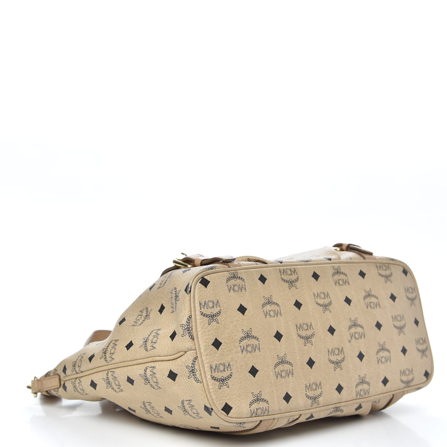 MCM Visetos Medium Essentials Shopper Tote Beige 4 of 13