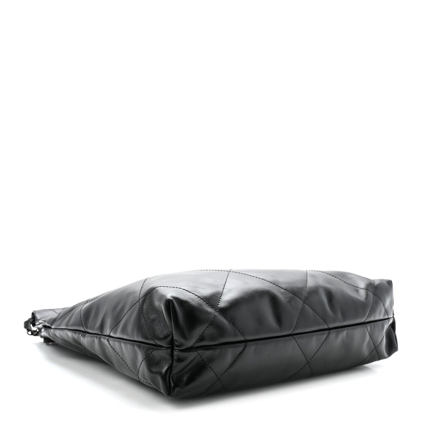 Shiny Calfskin Quilted Small Chanel 22 So Black