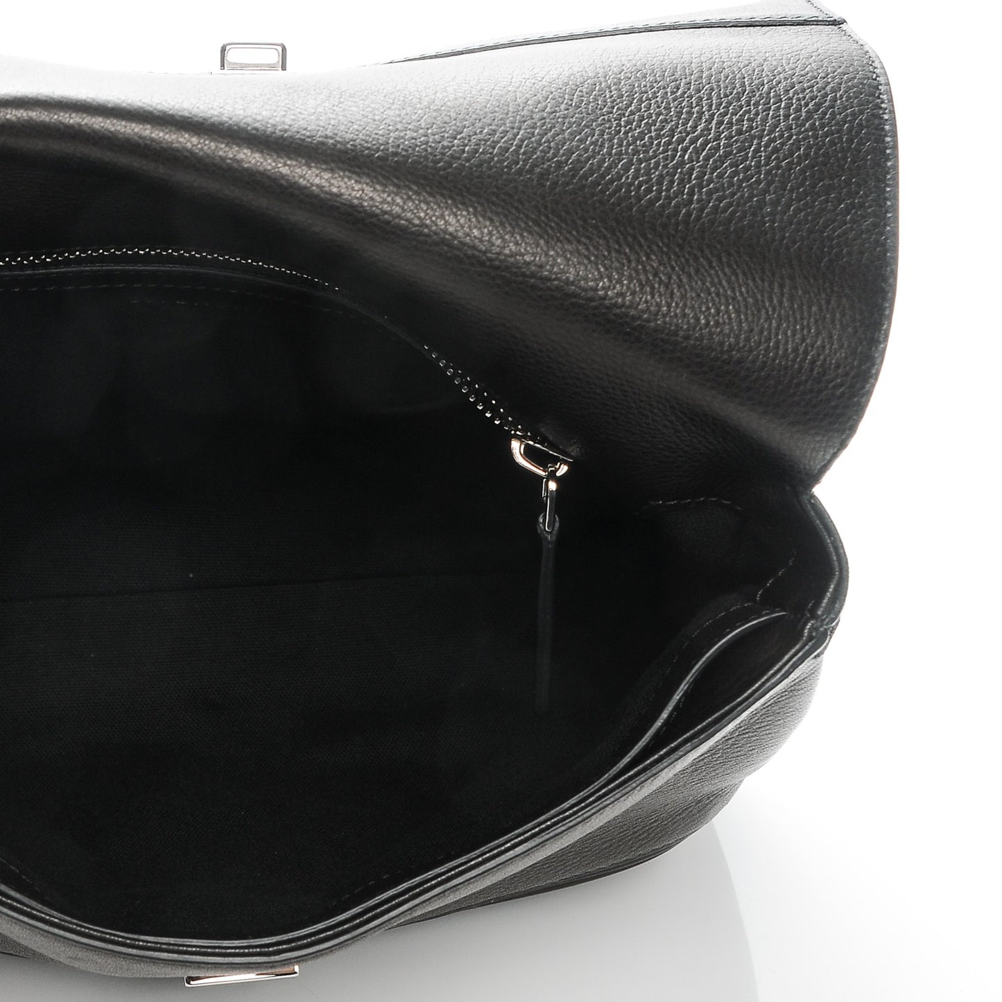 Pebbled Calfskin Small Pandora Pure Flap Bag Black