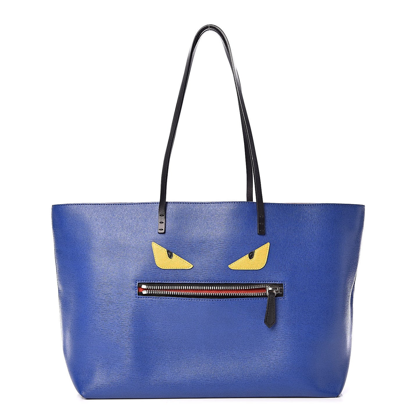 Vitello Elite Cuoio Monster Buggies Medium Roll Tote Blue Neon Black Multicolor Rosso Scuro
