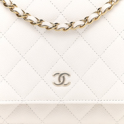 Chanel Caviar Quilted Wallet On Chain WOC White 9 of 12